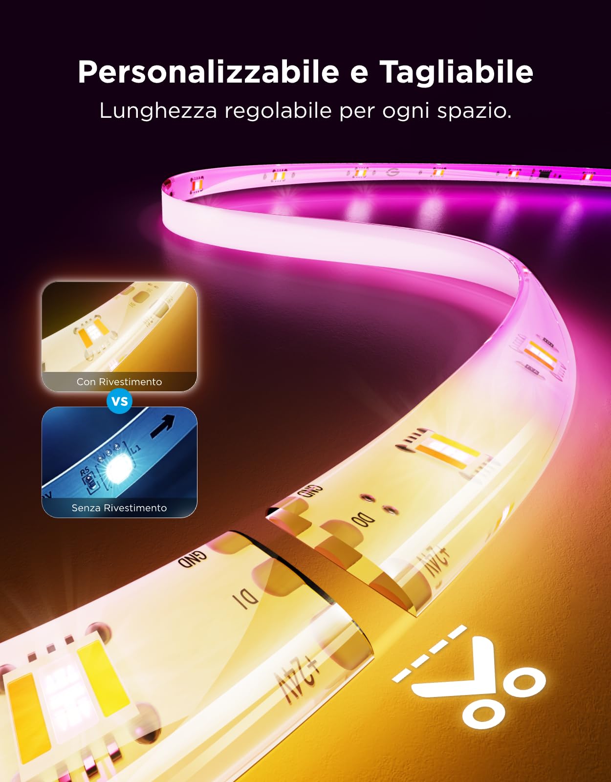 Govee RGBWWIC LED Striscia 2, Luci LED 5 Metri LuminBlend+ Controllo APP | Controllo Intelligente, Funziona con Matter/Alexa/Google,100+ Modalità, Striscia LED Protetta, Sync Musica, Cambio Colore