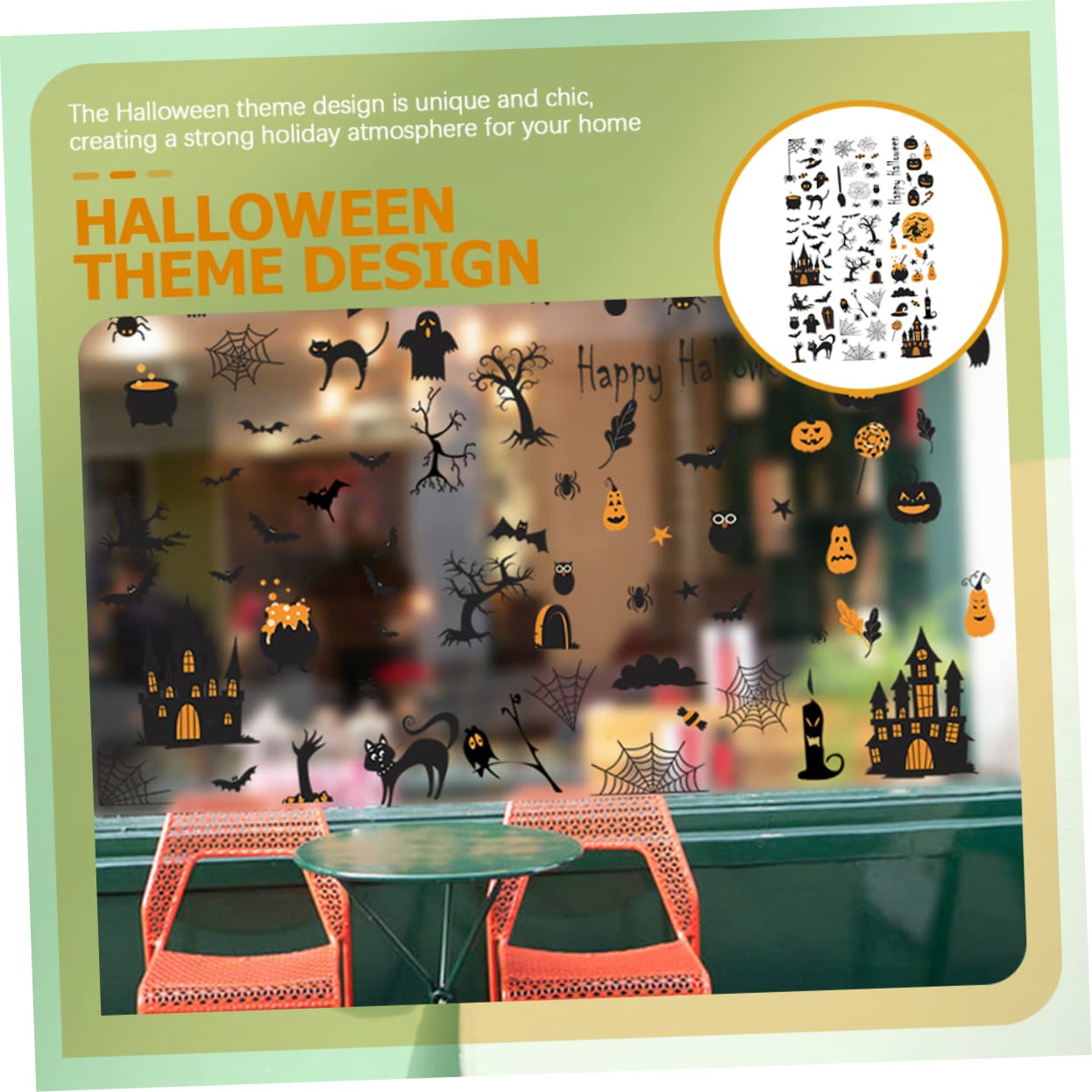 HEMOTON 45 Hojas Pegatinas Halloween Horror con Diseño de Arañas Pegatinas Impermeables para Decoración de Fiesta y Laptop Set de Unidades
