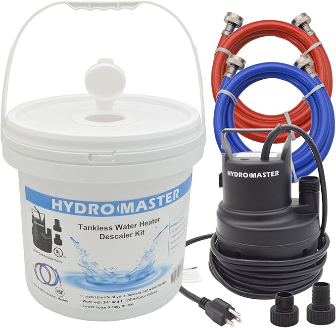 HYDRO MASTER Tankless Water Heater Flush kit,Includes 1/6HP Pump, 3.2