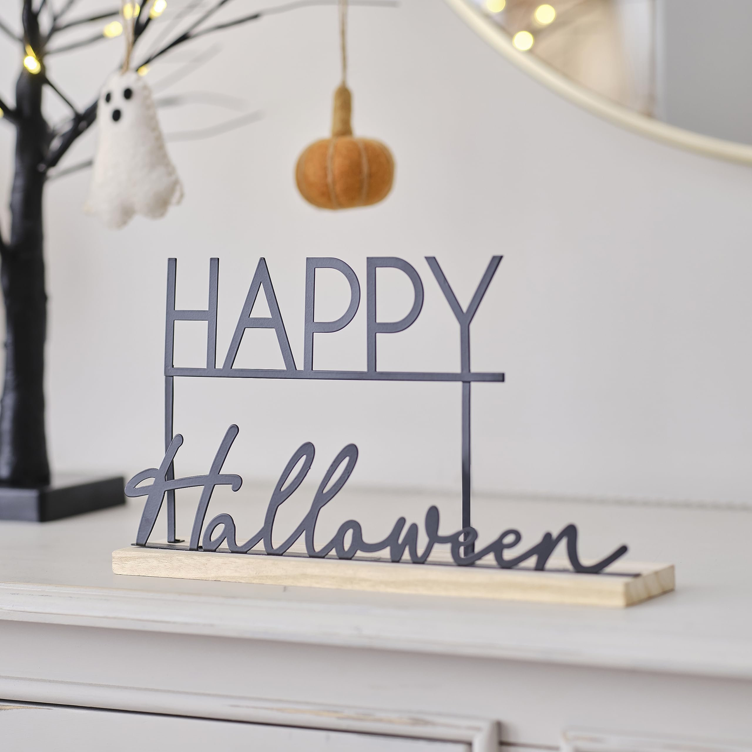 Ginger Ray Metal Happy Halloween Sign Tabletop Centrepiece Decoration