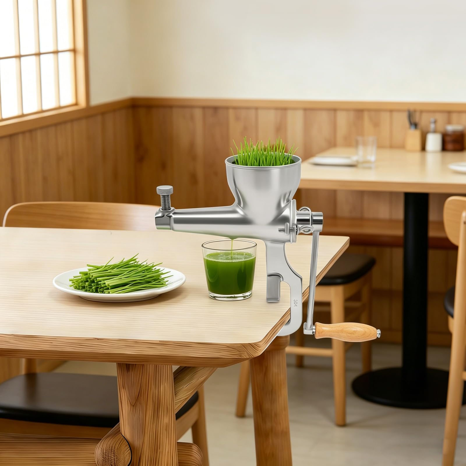 Prensa de cítricos manual, extractor de jugos de frutas y verduras, prensa de jugo inoxidable 304, hogar y restaurante, antideslizante, borde liso, plata
