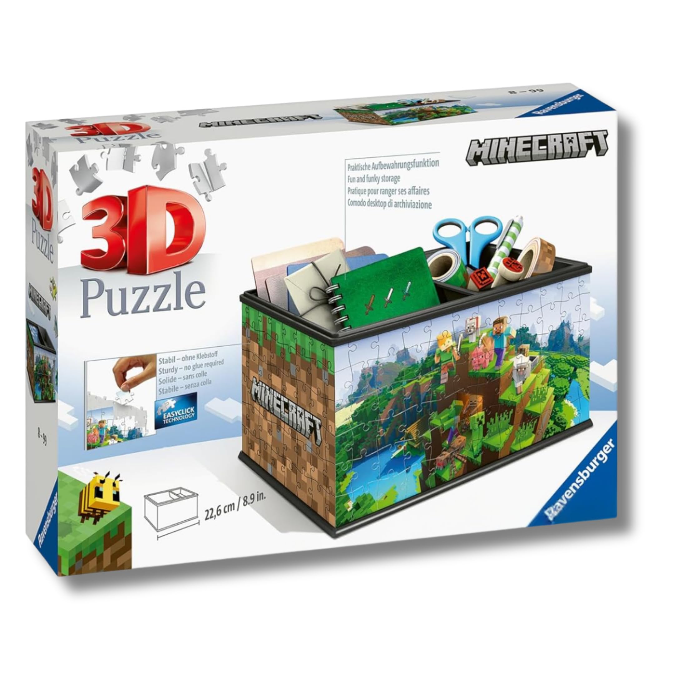 Ravensburger - Puzzle 3d Minecraft Storage Box | Puzzle 3d Bambini A Partire Dagli 8 Anni | Modellismo Da Costruire Bambini Di 216 Pezzi | Regalo Bambino 8 Anni E Più