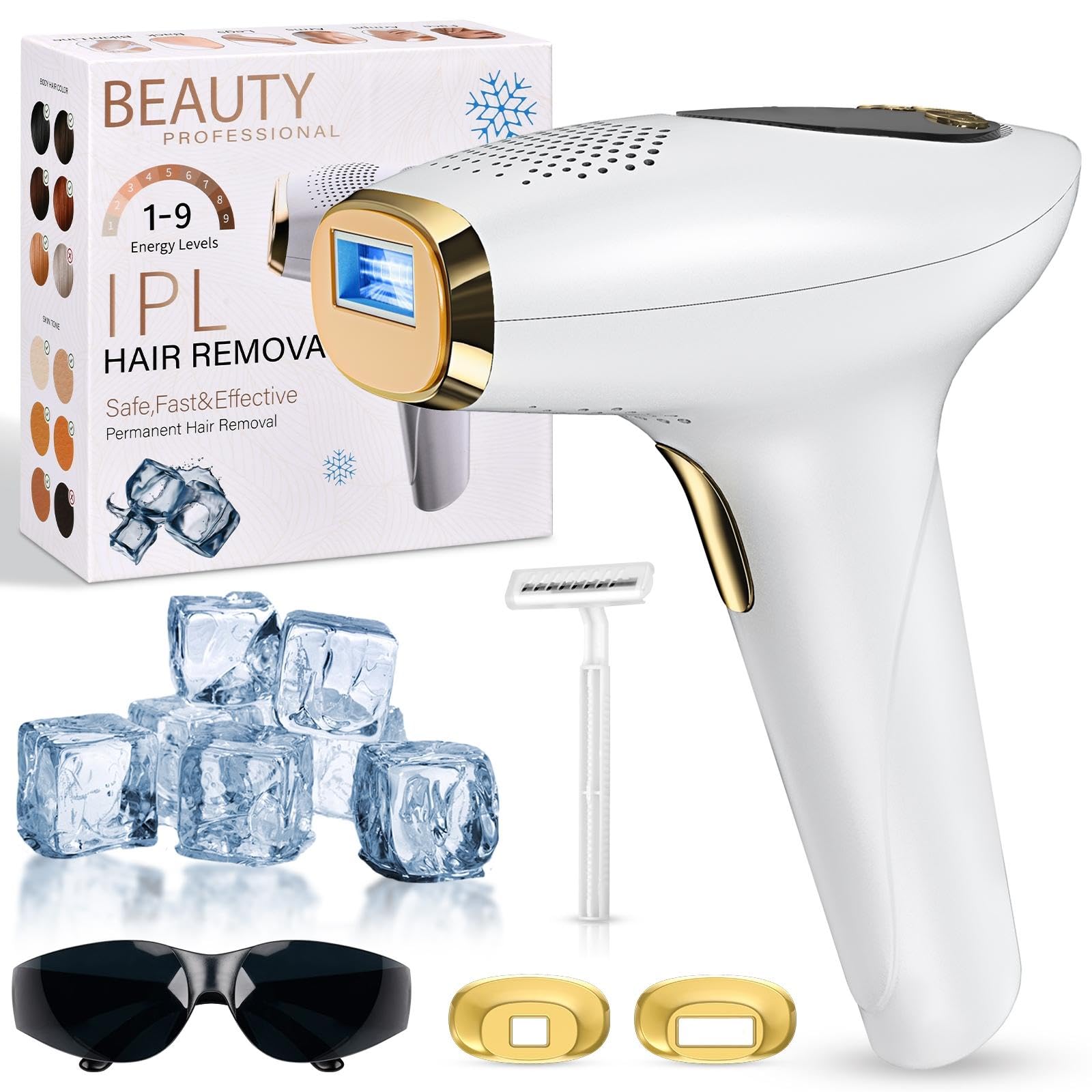 NIKYJM IPL Depiladora Laser con Refrigeración, Innovadora Función 3 en 1...
