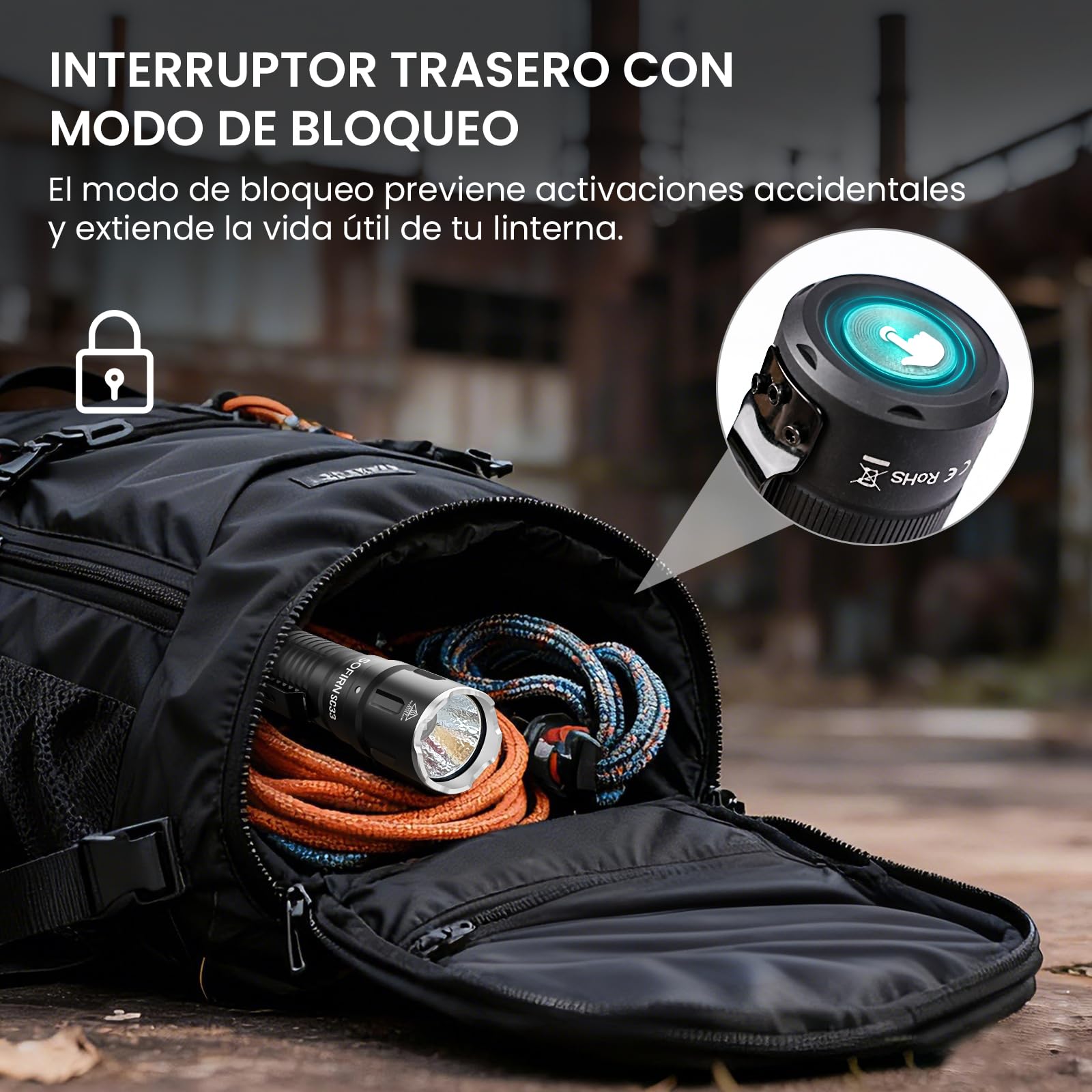 Sofirn SC33 LED Súper Brillante 5200 Lúmenes Linterna Recargable EDC Portátil Con Cola Tipo C Interruptor E Para Búsqueda Al Aire Libre Senderismo Emergencia
