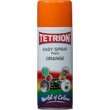 Tetrion Easy Spray Paint Orange 400ml - Acrylic All-Purpose Spray for Wood, Metal, Plastic & More Quick-Dry, Easy to Use, Indoor & Outdoor Use, Smooth Finish, 13.5 Oz
