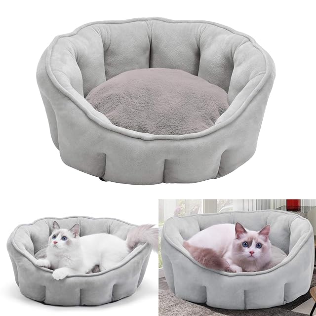 Foto 7 de 8 de Tubayia Cama para perros y gatos, lavable, suave, para perros y gatos pequeños, color gris