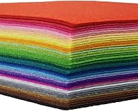 flic-flac 42pcs 4x4" Assorted Color Craft Felt Sheets 1mm Thick Stiff Nonwoven Fabric for DIY Crafts