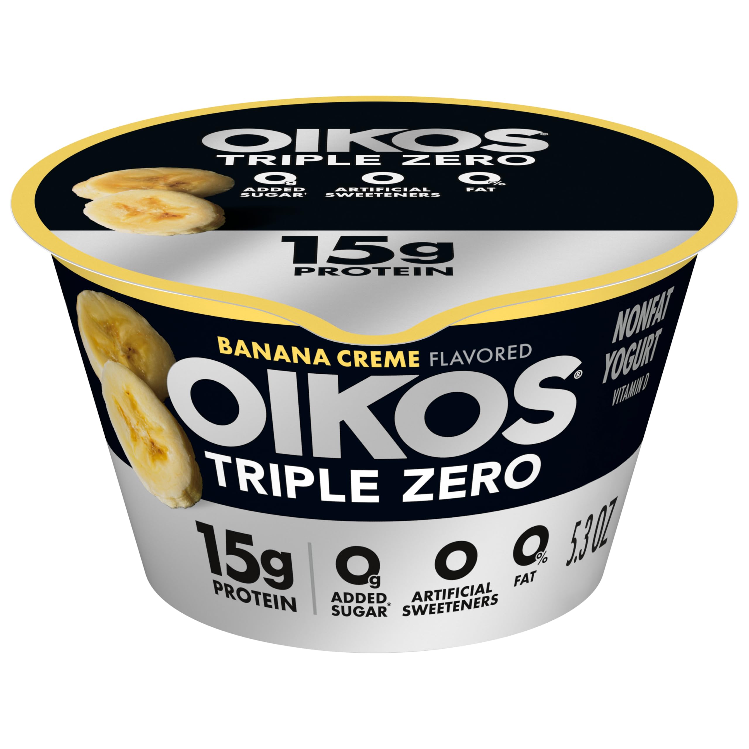 Amazon.com: Oikos Triple Zero Greek Yogurt, Banana Creme, 15g