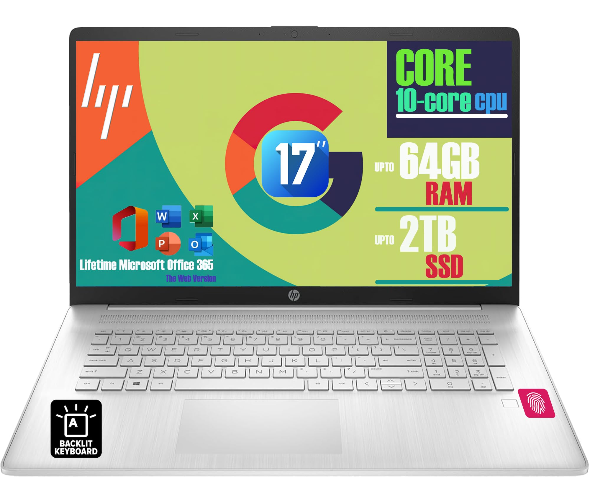 Amazon.com: HP 17 Inch Laptop Computer, Office 365 for The Web