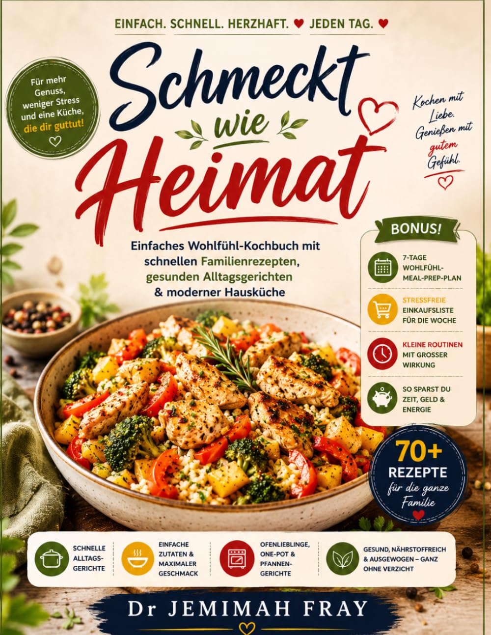 Schmeckt wie Heimat: Einfaches Wohlfühl-Kochbuch mit schnellen Familienrezepten, gesunden Alltagsgerichten & moderner Hausküche