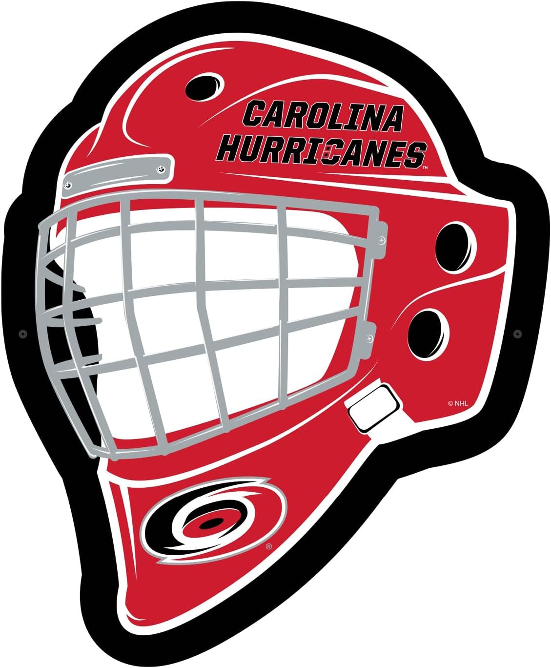 Team Sports America Evergreen NHL Carolina Hurricanes Ultra-Thin LED Light Wall Sign Decor | Full Size Replica Helmet | 15.6 x 19 Inches | Made in the USA
