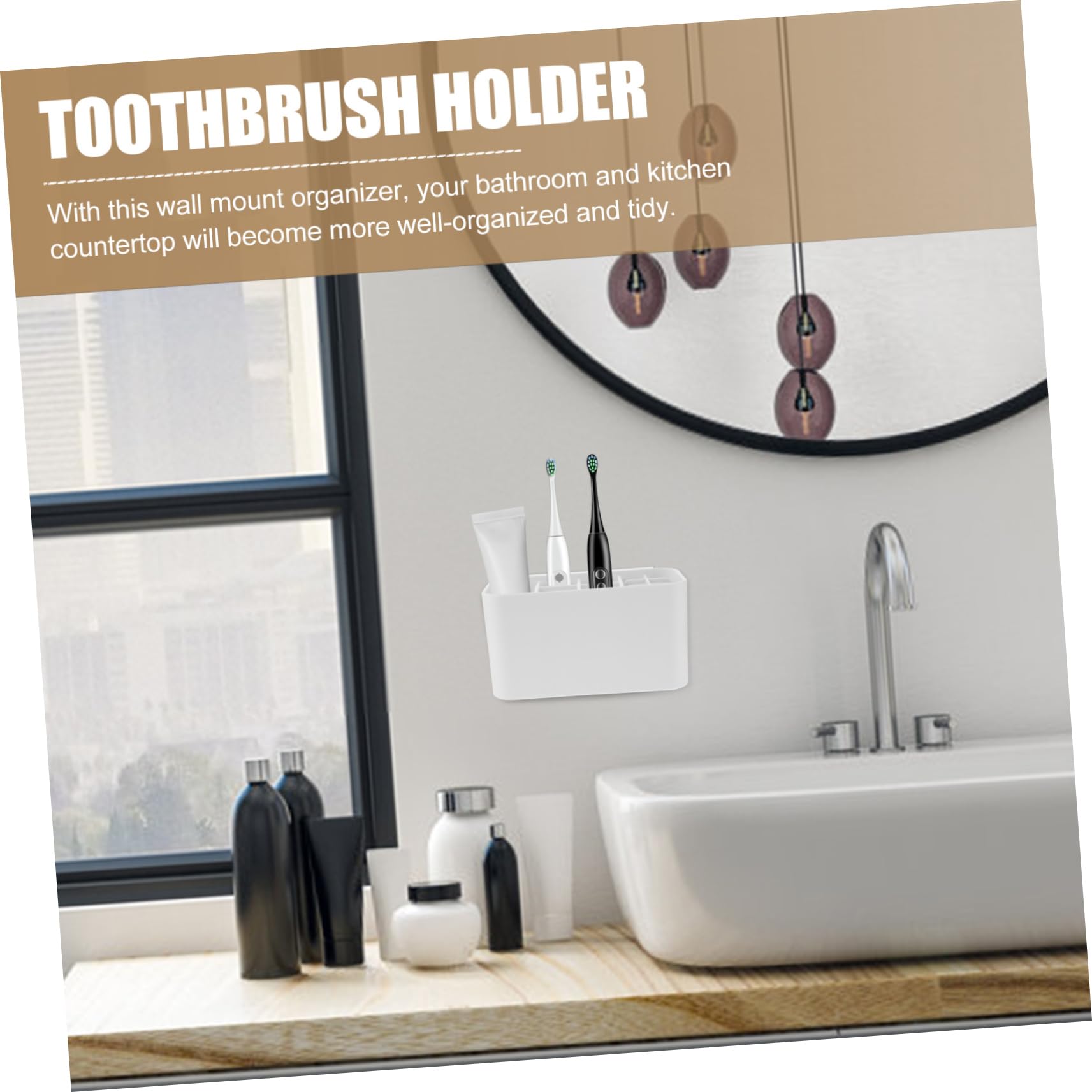 Hemobllo Porta Spazzolino Elettrico Porta Dentifricio Organizer da Parete per Bagno Portaspazzolini da Parete per Bagni Portaspazzolino