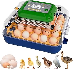 25 Egg Incubators for Hatching Eggs with Automatic Turner, Digital Temperature & Humidity Control, Built-in Egg Candler, External Water Refill, for Hatching Chicken, Duck,Goose, Home, School Use