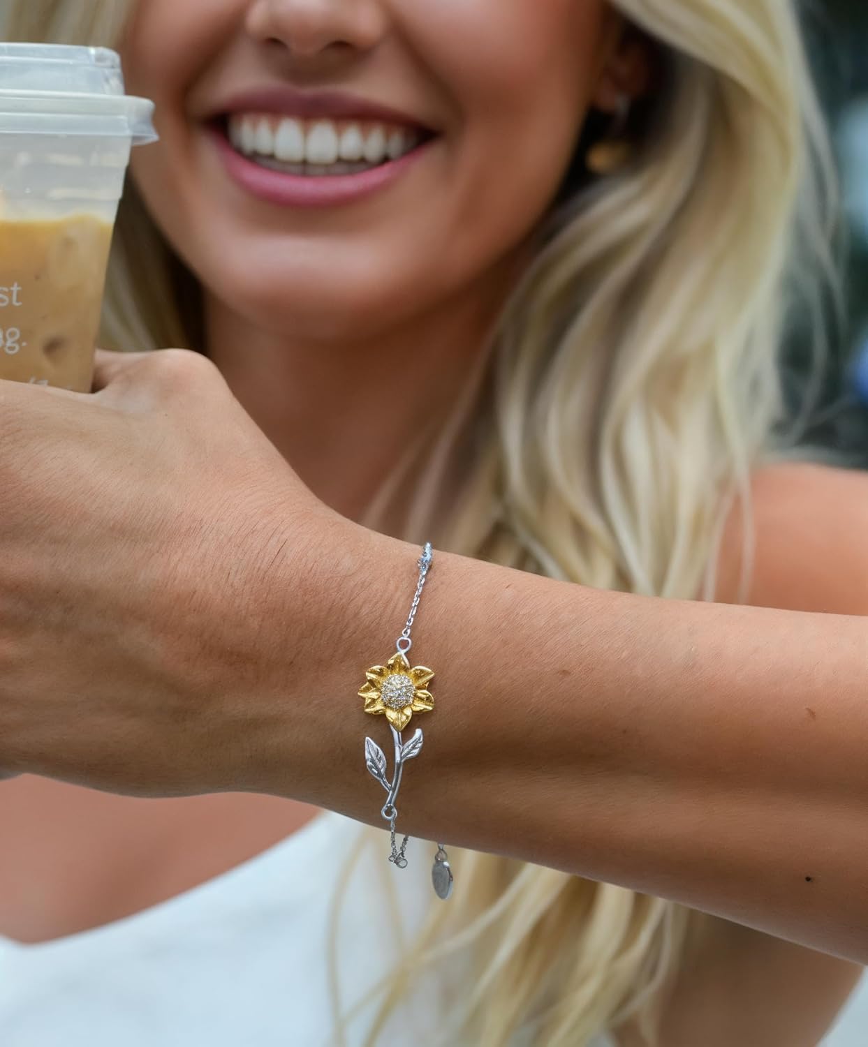Love You This Much To My Girlfriend 18k Gold Sunflower Necklace | Valentine Day Gift for Girlfriend | 16-18" Adjustable | Best Presents for GF Birthday | Luxury Gift Box