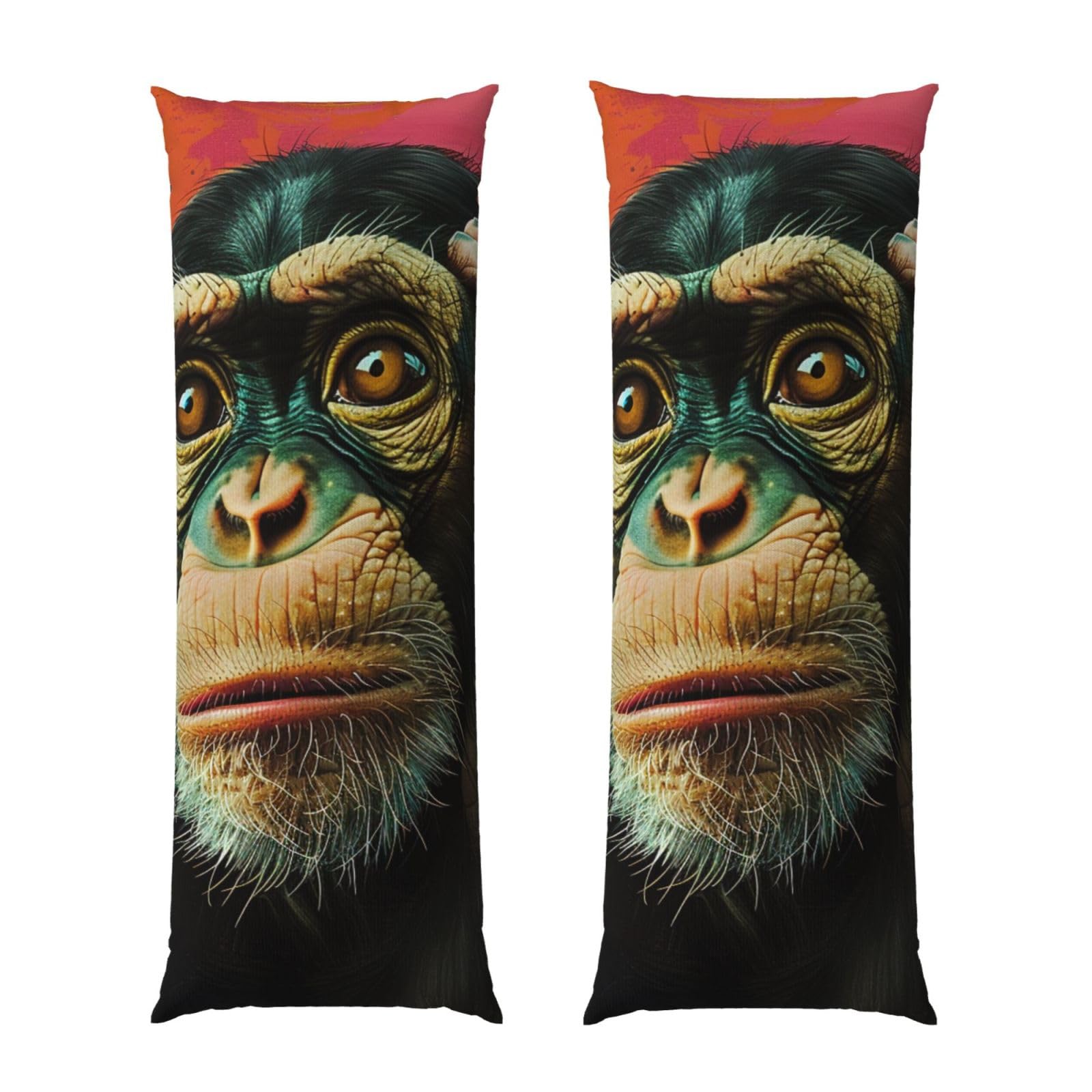 Body Pillow Cover 20x54 Inch, Monkey Print Long Lumbar Pillow Case with Zipper Long Body Pillowcase Decorative for Bed Sofa Bedroom