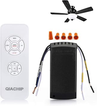 Universal Ceiling Fan Remote Control Kit with Light and Timing, 3-in-1 Ceiling Fan Light for Ceiling Fan Lamp Remote Controller Transmitter and Receiver for Home Office Hotel Restaurant1-Pack