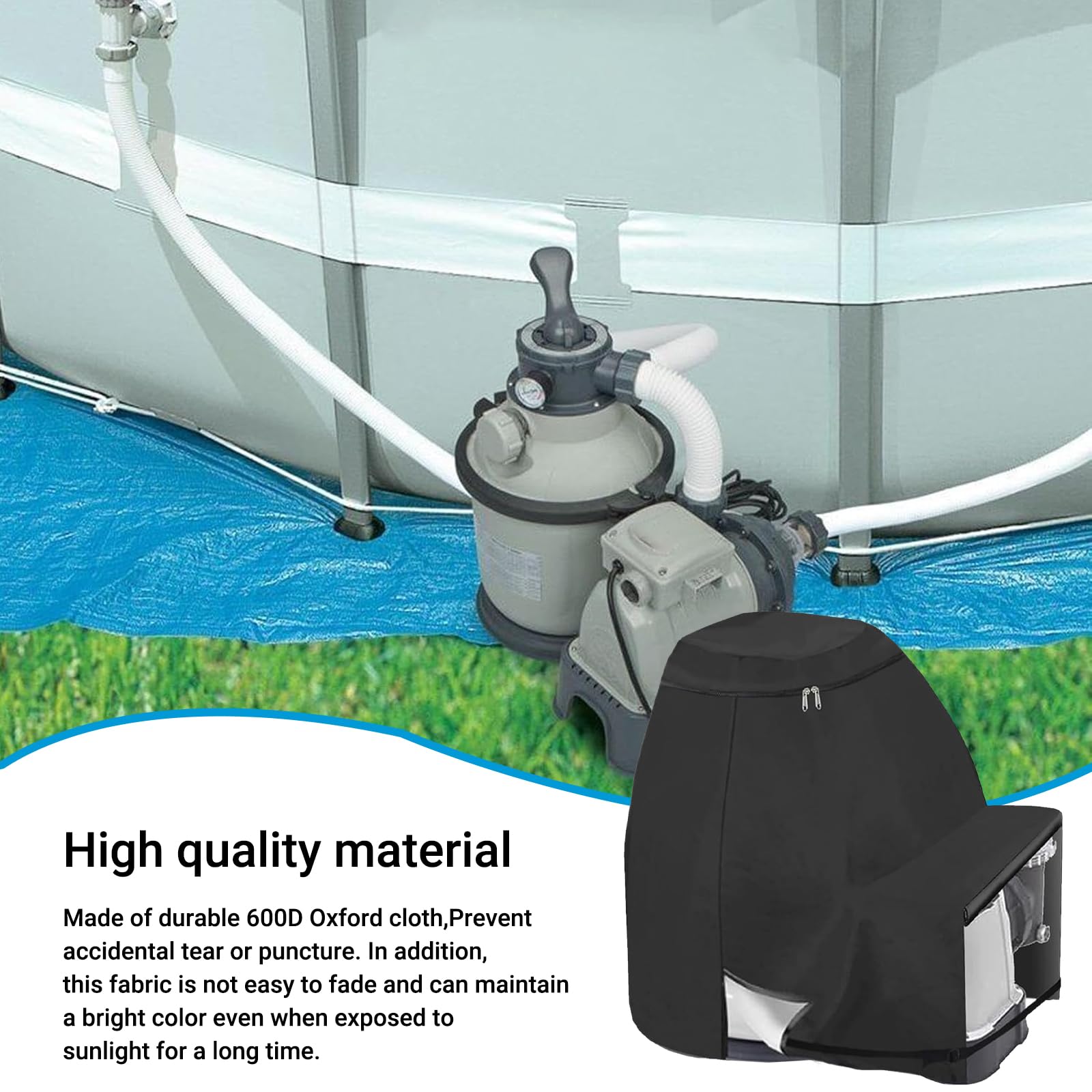 Cubierta para Bomba de Piscina,Cubierta de Filtro de Arena 70x65x55 cm,Bomba Calor Piscina Cubierta,Cubierta para Sistema de Filtro de Arena,para Equipos Piscina Aire Libre Unidades