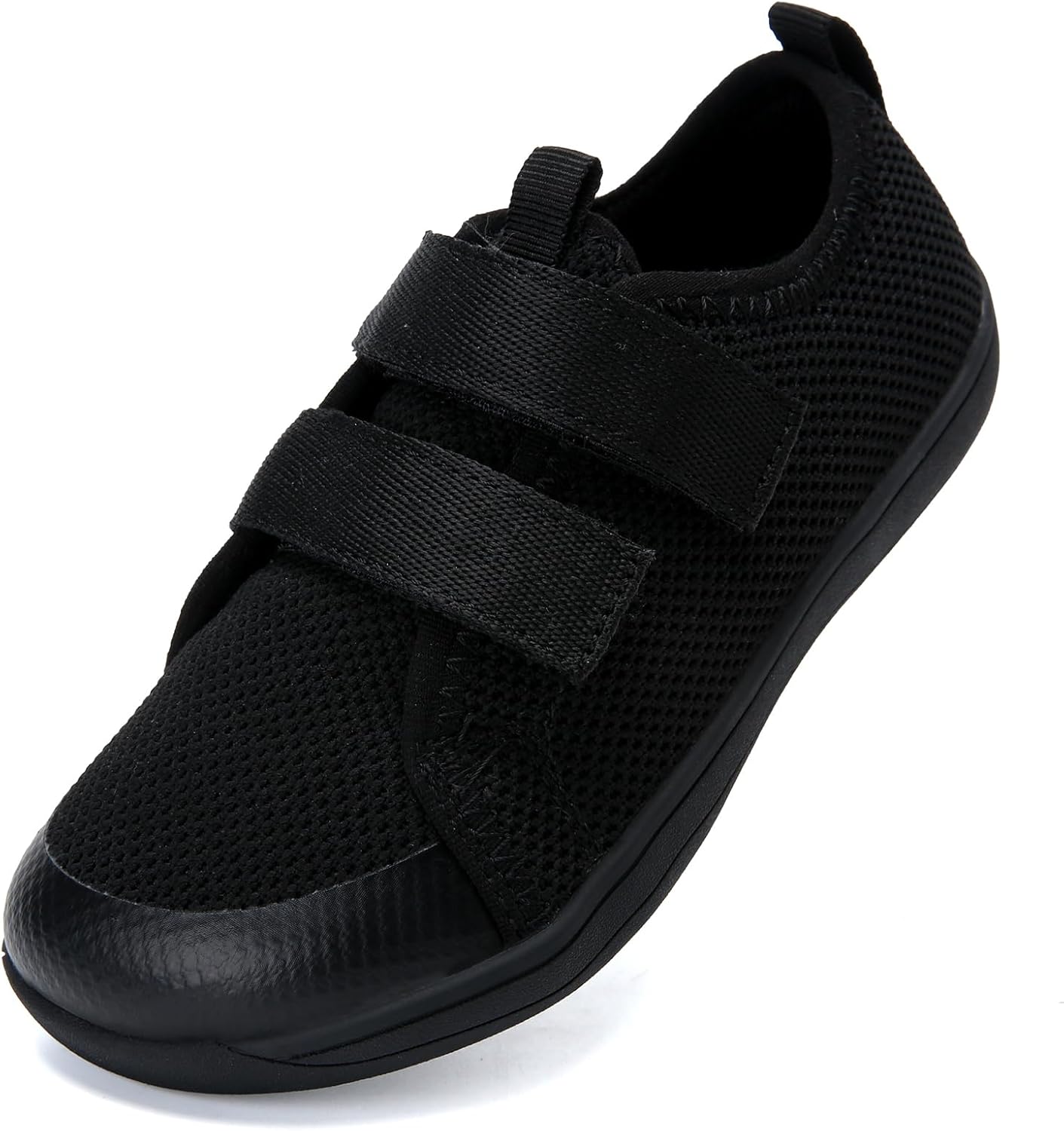 WateLves Toddler Little Kid Wide Barefoot The First Walking Shoes Girls Boys Breathable Lightweight Splay Naturally Minimalist Sneakers(Black,27)