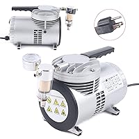 Vista 5 de Bomba de vacío sin aceite 1/4HP 17.17-18Gal/min Cuchillas giratorias de una sola etapa Bomba de vacío de laboratorio industrial sin aceite