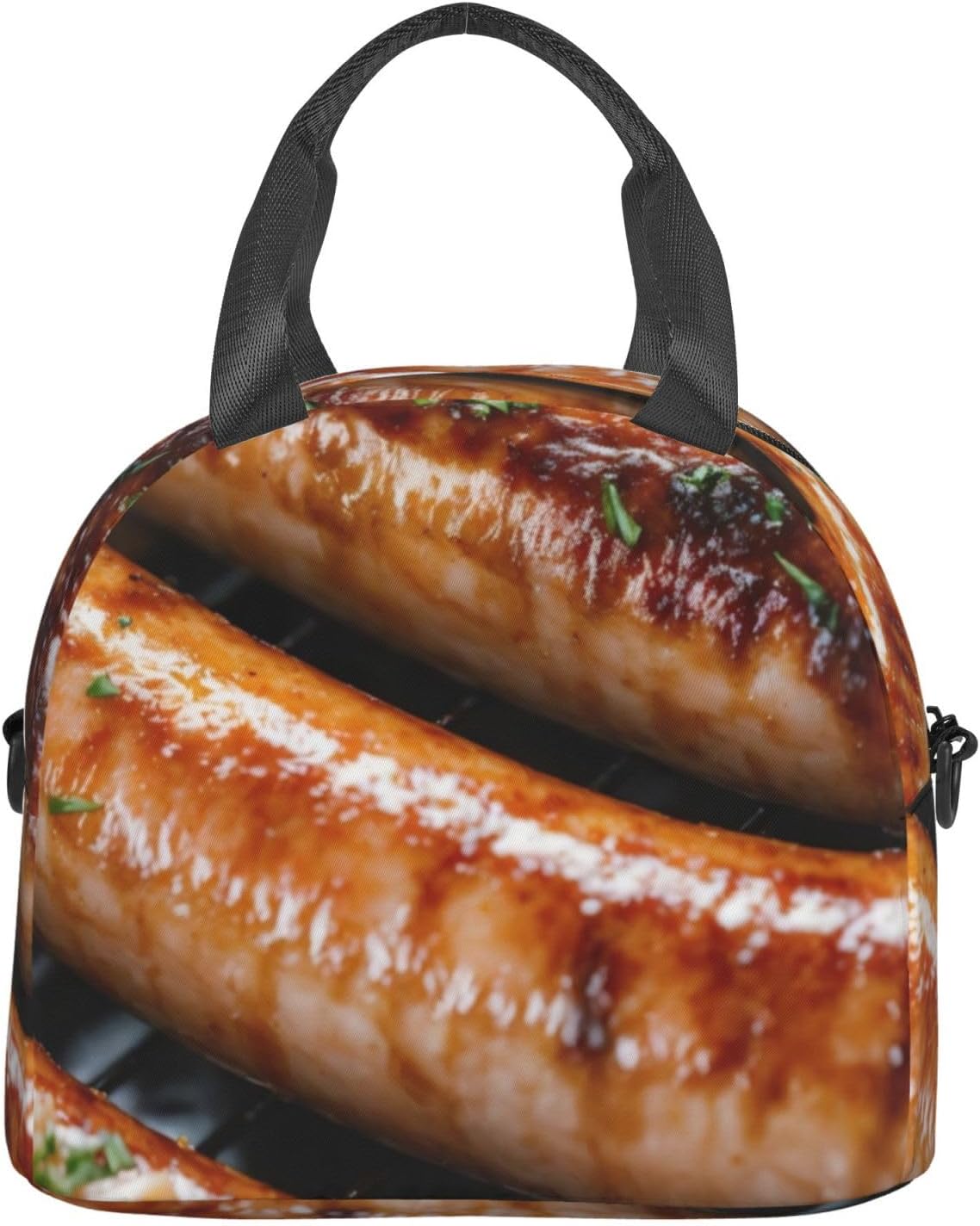 Fast Food Print Reusable Lunch Bag Insulated Lunch Boxes for Office Work Picnic Tote Bag Adjustable