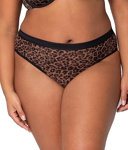 Curvy Couture Women's Plus Size Brief Panties – Soft, Seamless Comfort for All-Day Wear - Designer Leo - X-Large