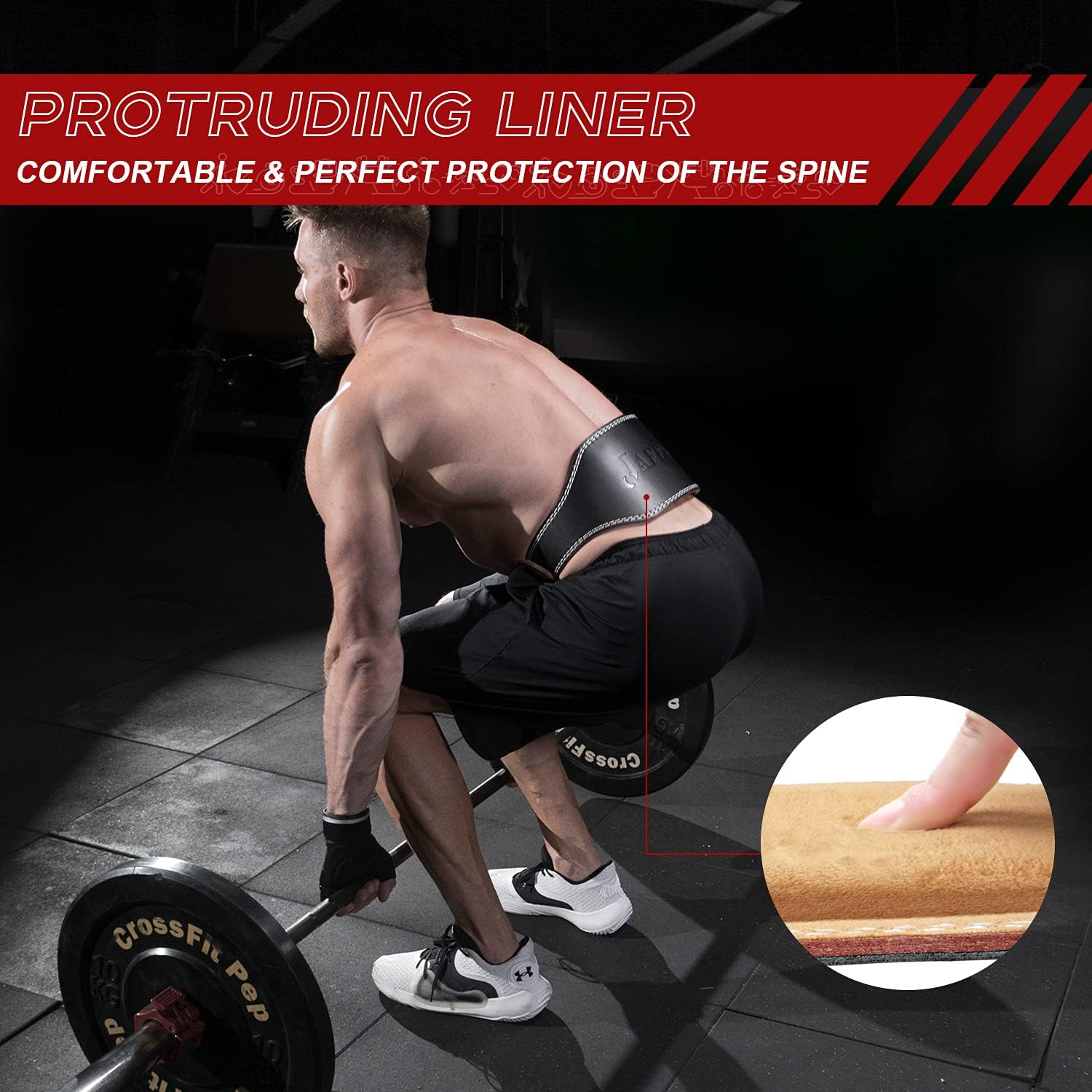 Jaffick Genuine Leather Weight Lifting Belt for Men Gym Weight Belt Lumbar Back Support Powerlifting Weightlifting Heavy Duty Workout Training Strength Training Equipment : Sports & Outdoors