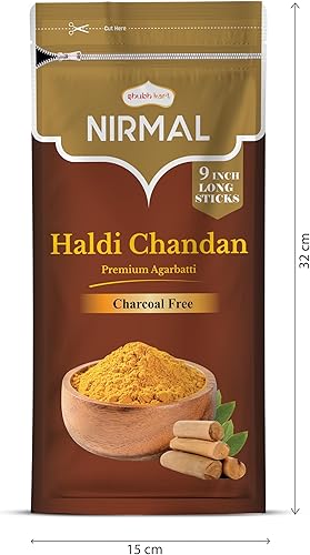 Miniatura 7 de Shubhkart Nirmal - Varitas de incienso de sándalo, paquete de 2 inciensos, 200 varitas de alta calidad, Haldi Chandan, fragancia de larga duración
