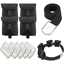 Scuba weight belt with 4 pockets, quick release buckle diving pocket weight belt with 5pcs weight keepers,weight pouch belt fit for waist 32" to 52"