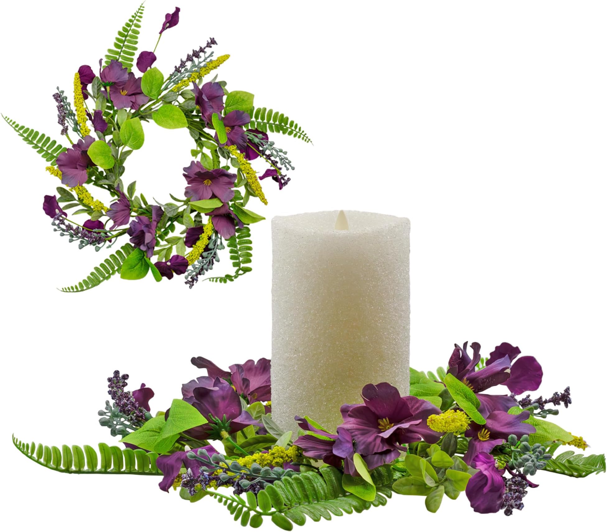 Amazon.com: RIBC 6 Inch Spring Crystal and Pearlized Berry Candle Ring ...