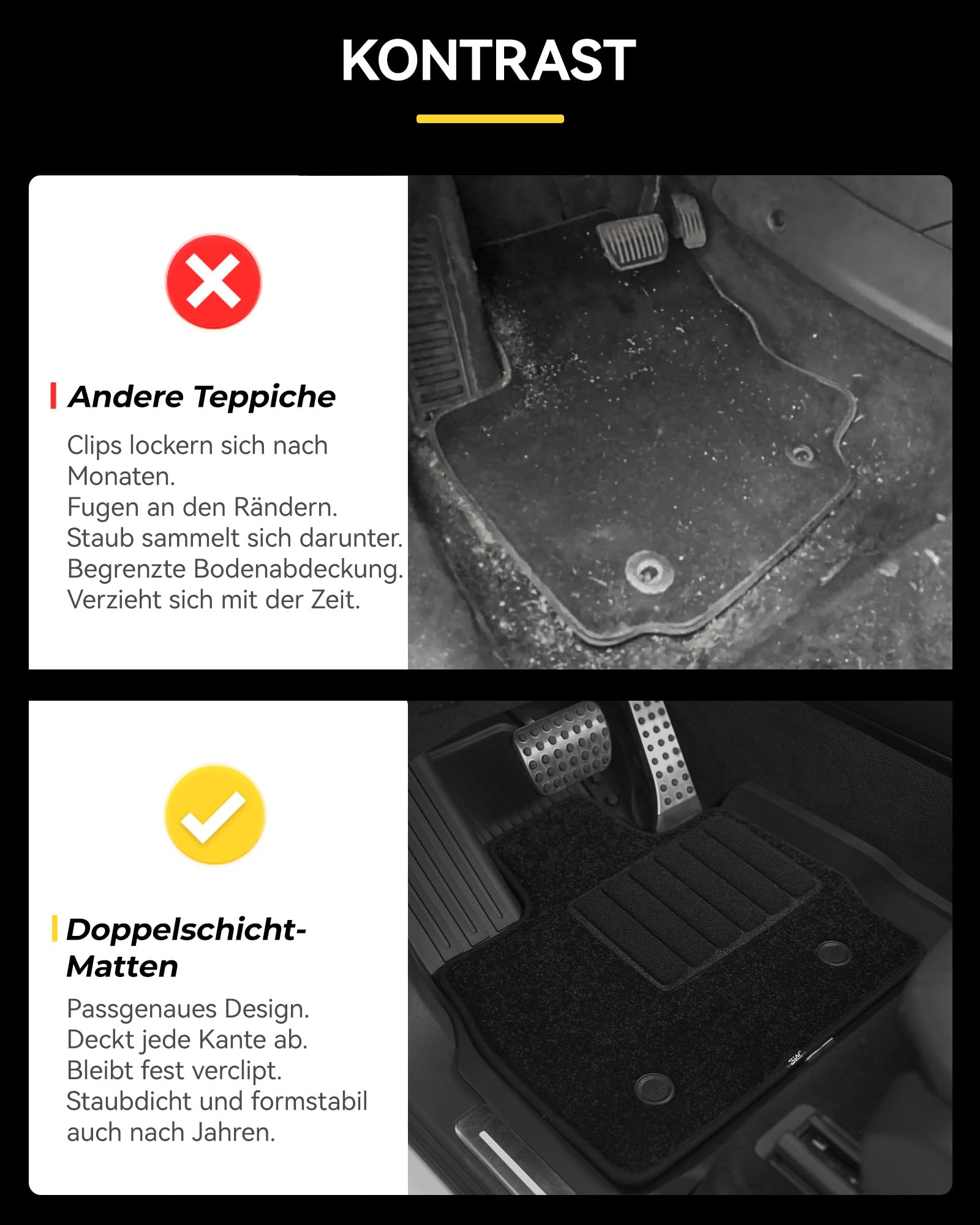 3W Fußmatten & Autoteppiche für Mercedes Benz G Klasse W463 2020-2026 | TPE Thorex™ Allwetter | 3D Maßgeschneiderte Passform | Hundefreundlich Auto Zubehör | Wasserdicht & Kratzfest | Antirutsch
