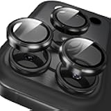 YWXTW Camera Lens Protector for iPhone 17 Pro/iPhone 17 Pro Max, [1 Step Installation Tray] Tempered Glass Screen Protector Metal Individual Camera Cover Accessories Case Friendly (Black)