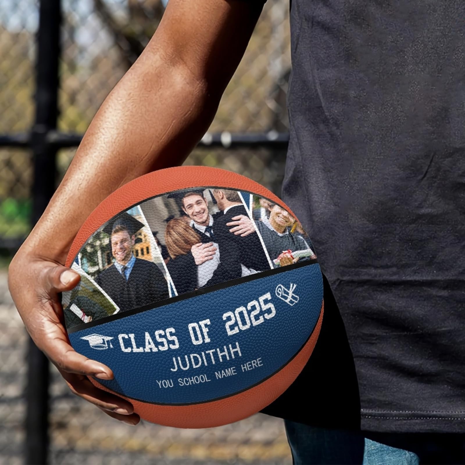 Balón de baloncesto personalizado de tamaño 5/7 (27,5/74,9 cm) con imagen, foto de nombre personalizada, baloncesto callejero, día del padre, Navidad, cumpleaños, mejor padre de todos los tiempos,