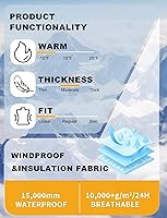 Vista 6 de Chaquetas de esquí para hombre, abrigos de snowboard para mujer, chaqueta impermeable para deportes de invierno, resistente al viento, cálida