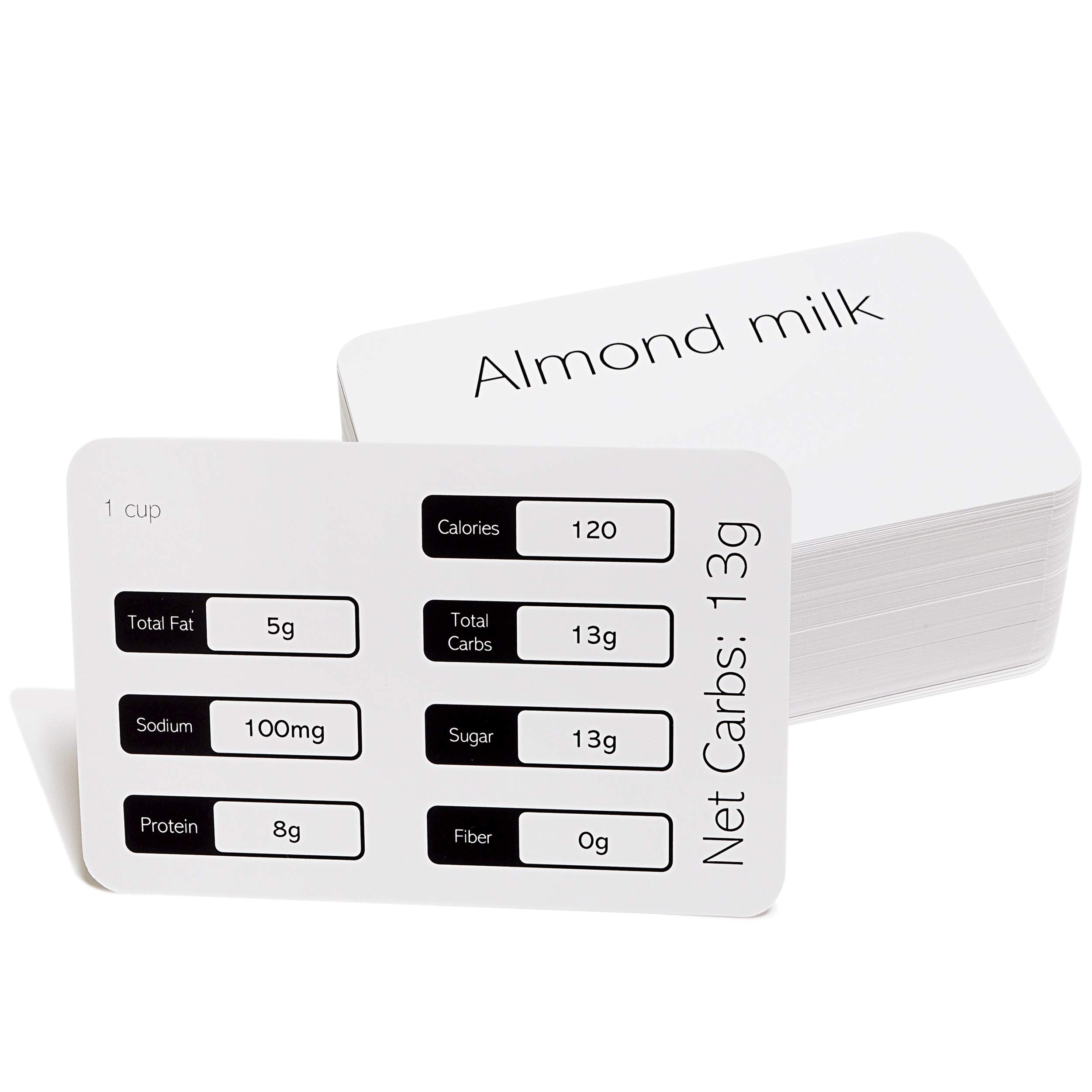 122 Nutritional Facts Flash Cards for Carb Counting, Calories, Nutrition, Weight Management and Diabetes Management