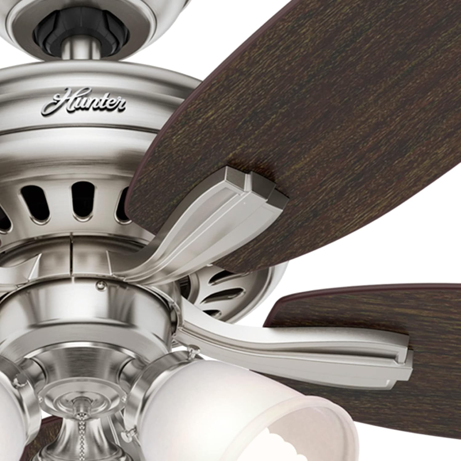 Hunter Fan Newsome Indoor Ceiling Fan with LED Light and Pull Chain Control, Brushed Nickel Finish, 52"