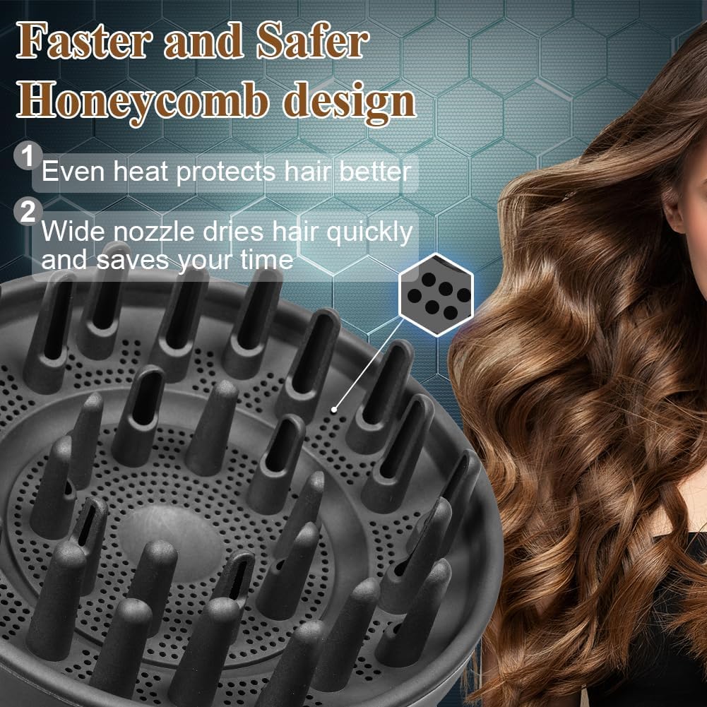 Kresal Collapsible Hair Diffuser for Curly Hair, Universal Hair Diffuser Attachment for Hair Dryer Adjustable from 1.65 inch to 3.14 inch, Blow Hair Dryer Diffuser for Long Thick Natural Wavy Hair - Image 3 thumbnail