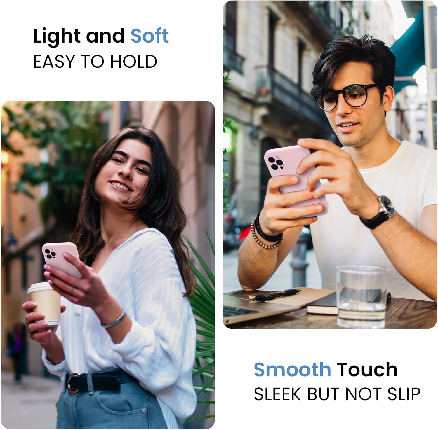 FireNova Designed for iPhone 14 Pro Max Case, Silicone Upgraded [Camera Protection] Case with [2 Screen Protectors], Soft Anti-Scratch Microfiber Lining Inside, 6.7 inch, Chalk Pink - Image 2