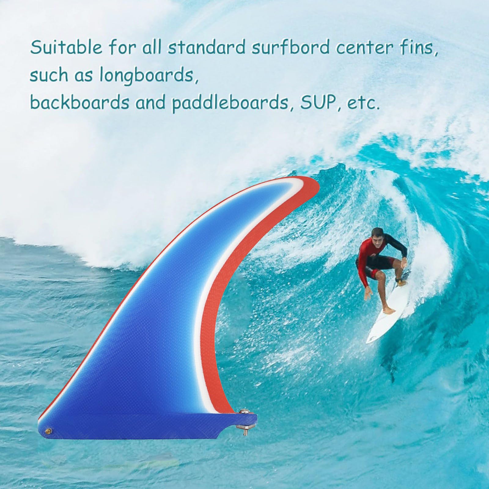 Aileron de planche de surf en fibre de verre, maniabilité de rotation fluide pour améliorer la vitesse, aileron de surf polyvalent