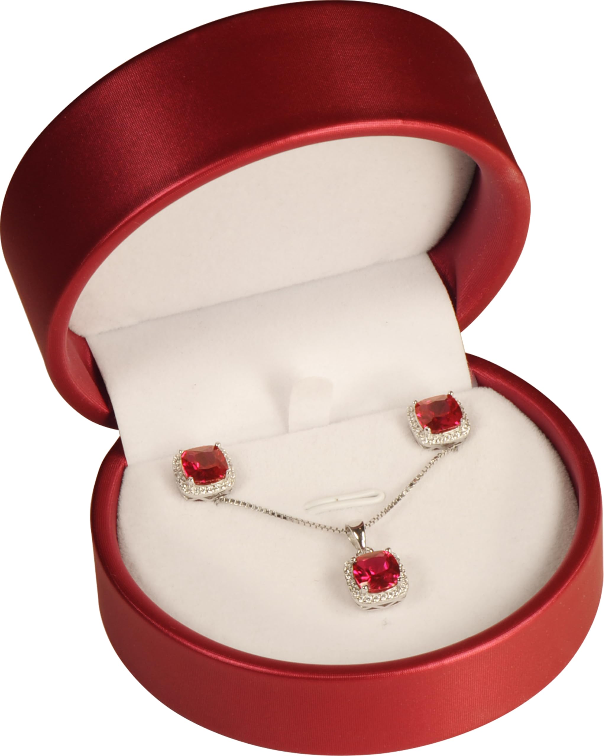 LAODA Necklace Pendant Box - Elegant Round Shaped Designed Quality PU Leather Necklace Chain Earring Jewelry Gift Holder