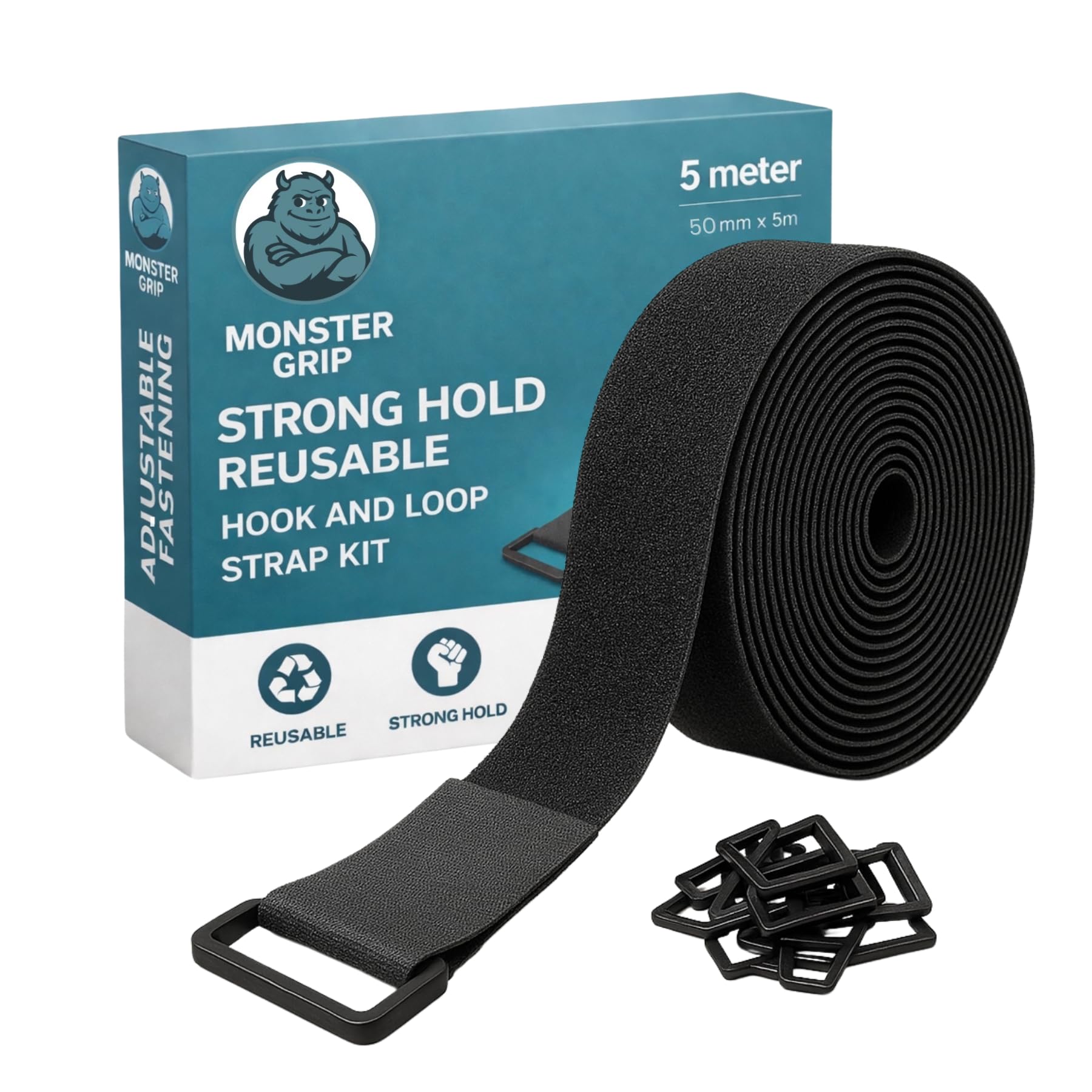Adjustable Cable Strap 5m x 50mm, Heavy Duty, Extreme Grip