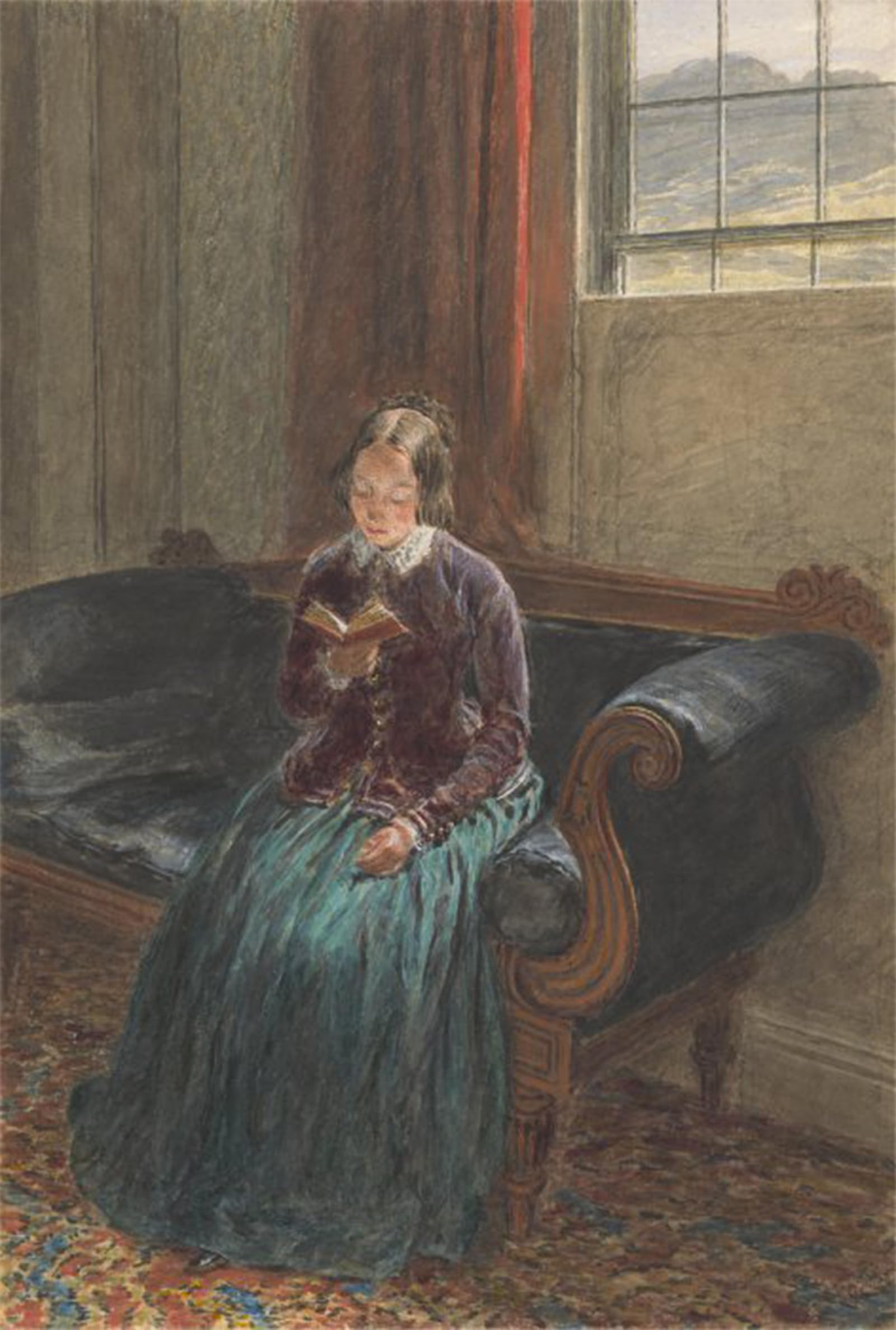 RZHRHJES Vintage Picture Wall Picture Painting Print Poster a Lady Reading by William Henry Hunt Abstract Wall Art Painting for Office Decor 60x90cm