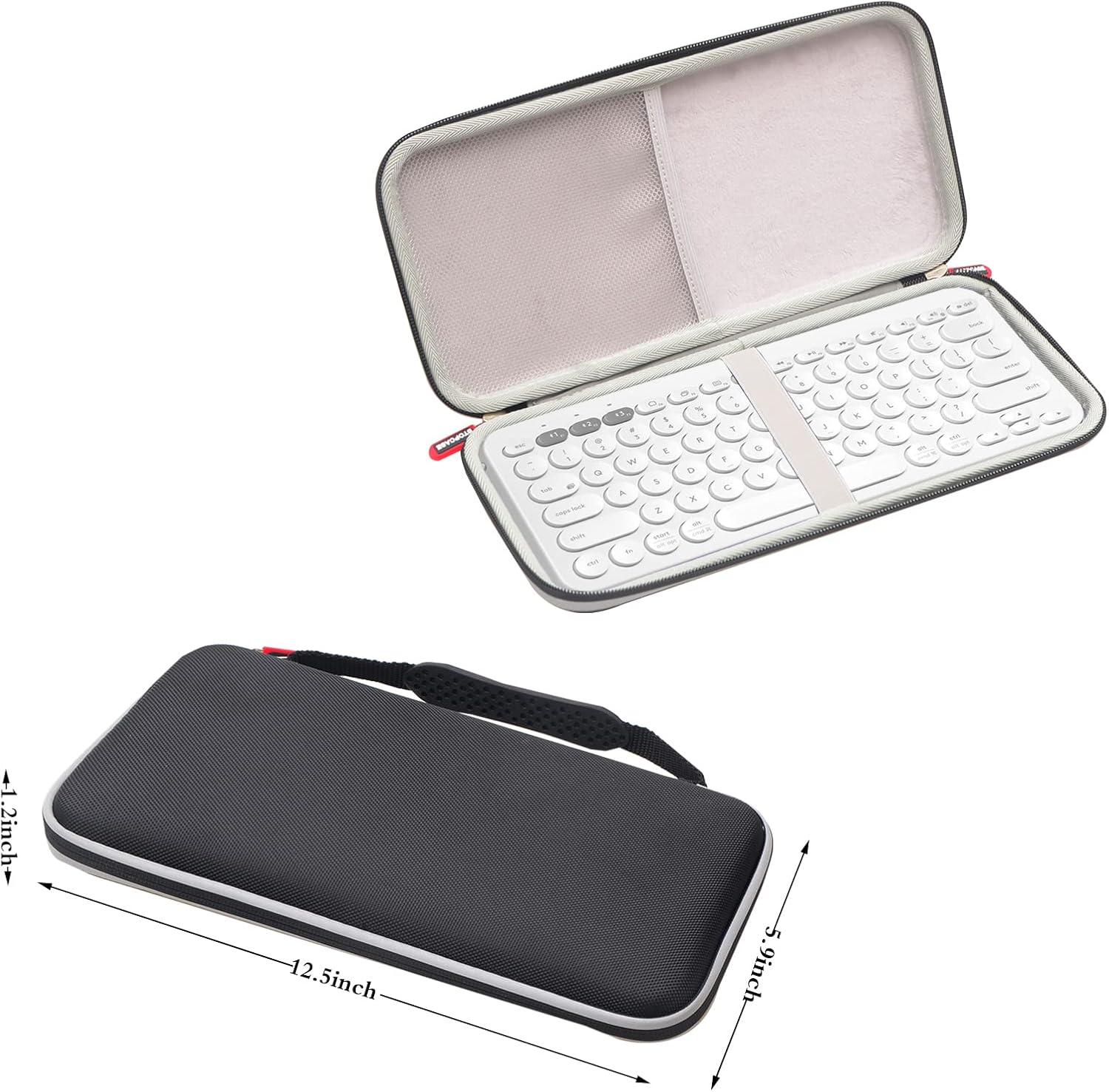Hard EVA Protective Carrying Storage Case for Logitech K380, Pebble Keys 2 K380s Multi-Device Bluetooth Keyboard,Arteck Ultra-Slim Bluetooth Keyboard
