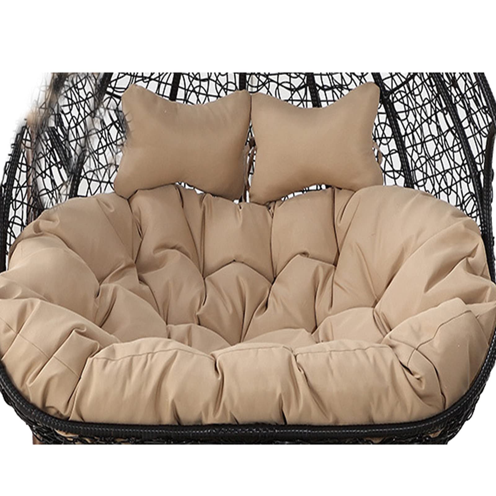 2 Seater Egg Chair Swing Cushion Outdoor, Hanging Hammock Chair Cushion Replacement for 2, Washable Thick Large 2 Persons Wicker Swing Chair, Waterproof and Sun-ResiatantGrey