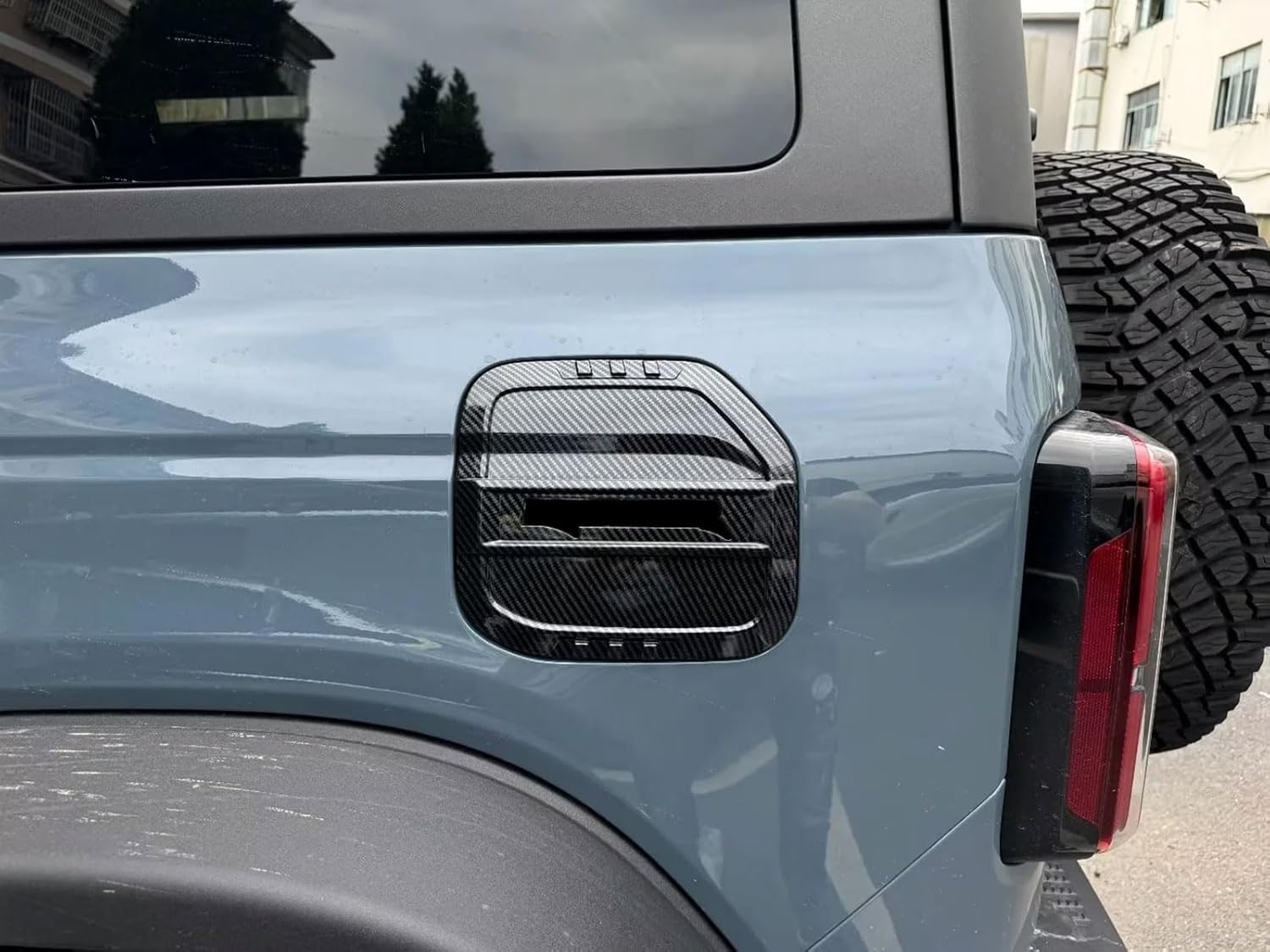 Fuel Tank Cover Compatible With Ford Bronco 2021-2024 Oil Cap Gas Cover Trim Exterior Car Accessories ABS 1PCS(Carbon Fiber Style) Not Fit For Bronco Raptor