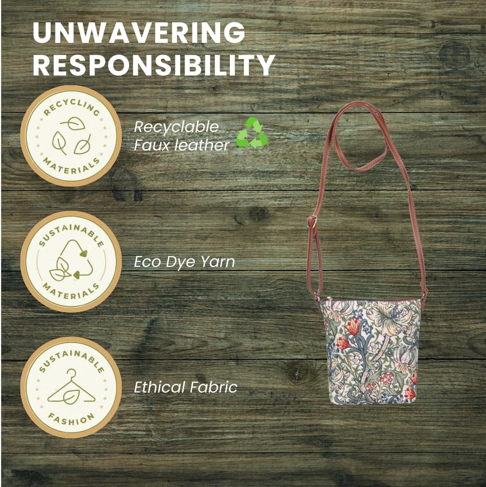Signare Tapestry Small Crossbody Bag Sling Bag for Women with Jane Austen Design (SLING-AUST)