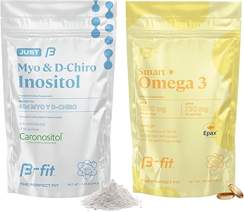 Just Inositol + Omega 3 - Fórmula 401 de mio-inositol y D-Chiro + aceite de pescado 1800 mg EPA y DHA - Suministro de 2 meses