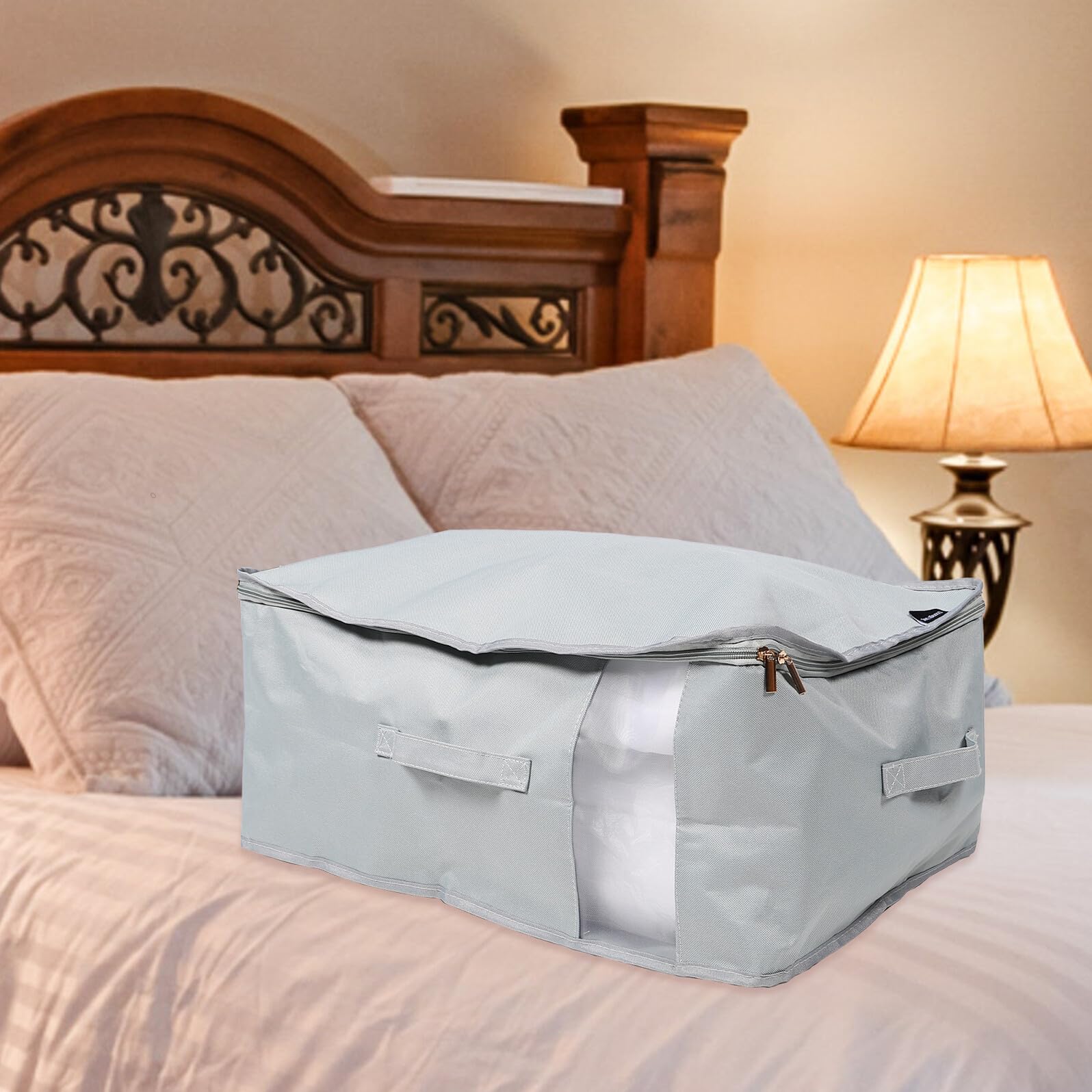 Mikikit Contenitore Portaoggetti Pieghevole Capacità con Maniglie per Coperte Piumoni e Vestiti Organizer Sottoletto Resistente Camera e Armadio