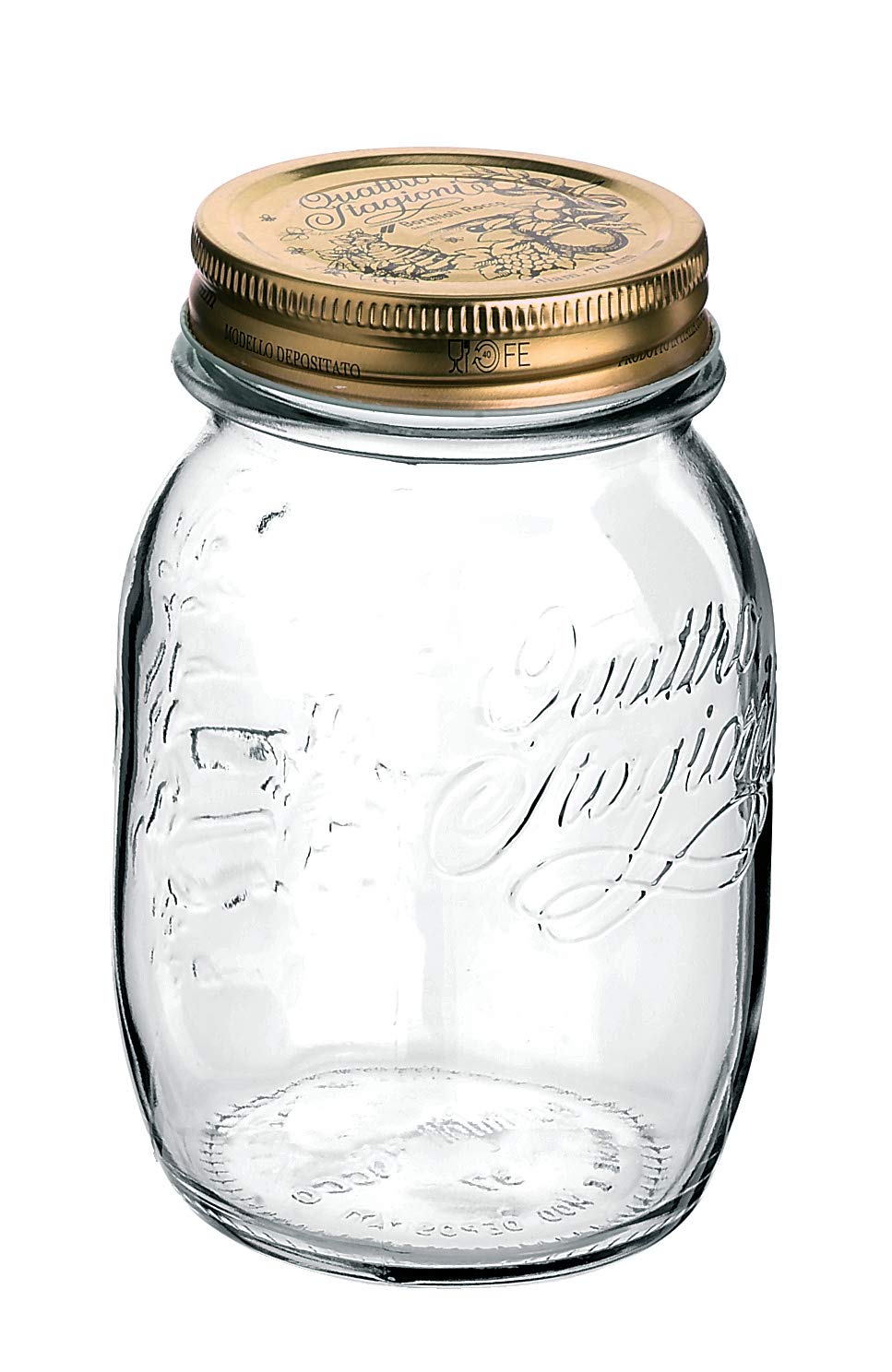 Bormioli Rocco 3918777 Vasetti per Marmellate/Conserve, 500 Ml, con Coperchio a Vite, Diámetro 70 Mm, 6 Bicchieri, Quattro Stagioni, 58284