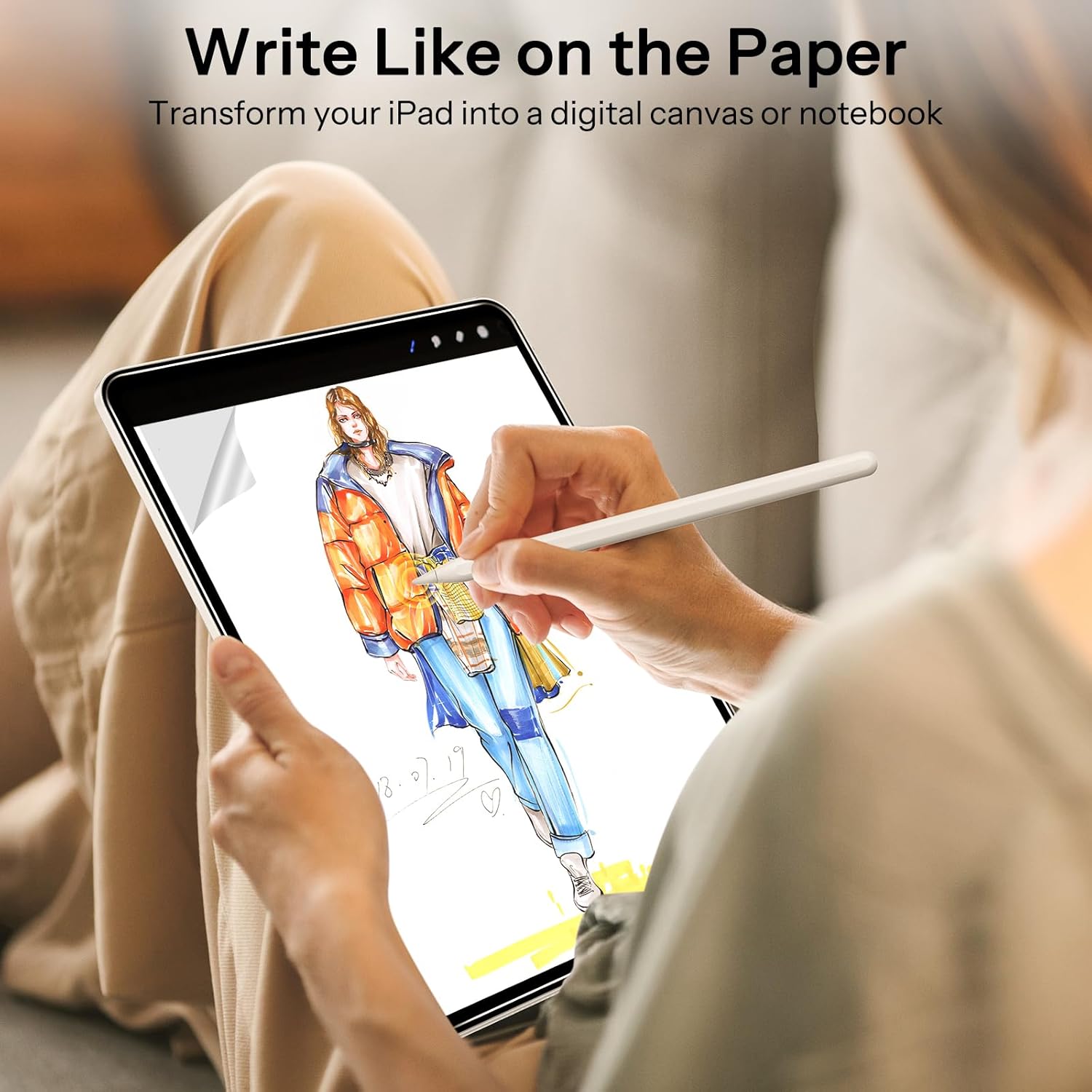 SPARIN 2 Pack Paper Glass Screen Protector for iPad Pro 13 Inch M5/M4(8th/7th Generation,2025/2024) with Easy Installation Tray, Matte Tempered Glass Film for Drawing/Writing, Anti-Glare & Apple Pencil Support - Image 5