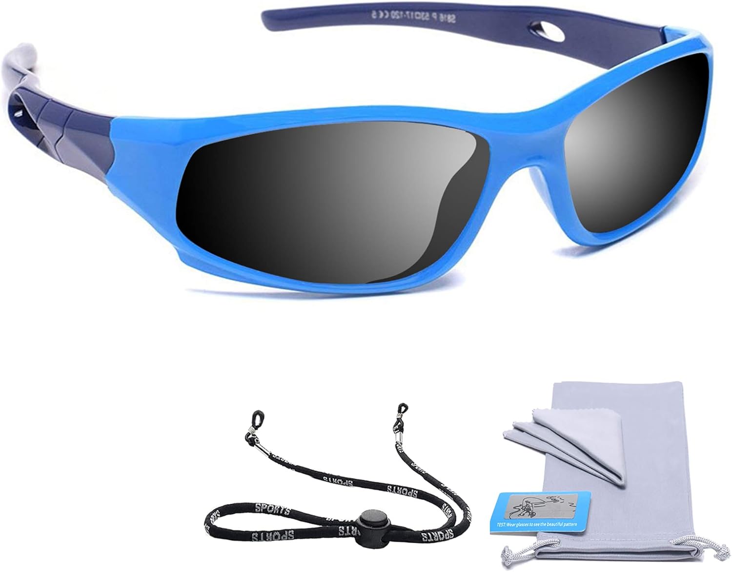 Kids Sunglasses Boys Girls Sports Polarized Sunglasses for kids Child Youth Baseball Beach Sun Glass with Strap - Image 2